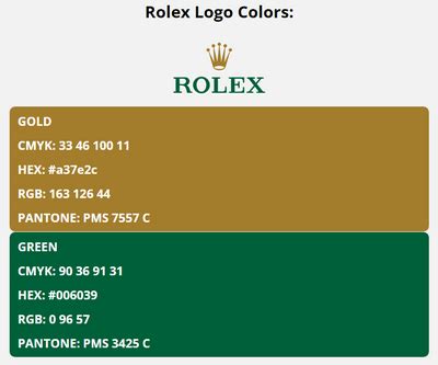 rolex logo colors|Rolex logo color chart.